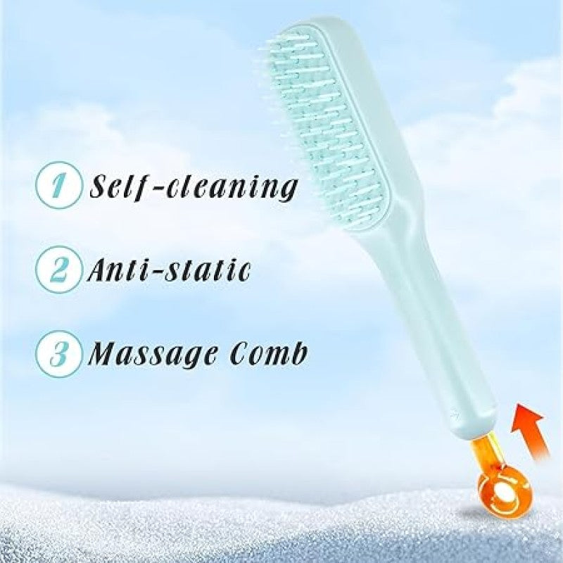 Buy 1 Get 1 Free Click Cleaning Telescopic Hair Comb, Anti-Static Telescopic Hairbrush