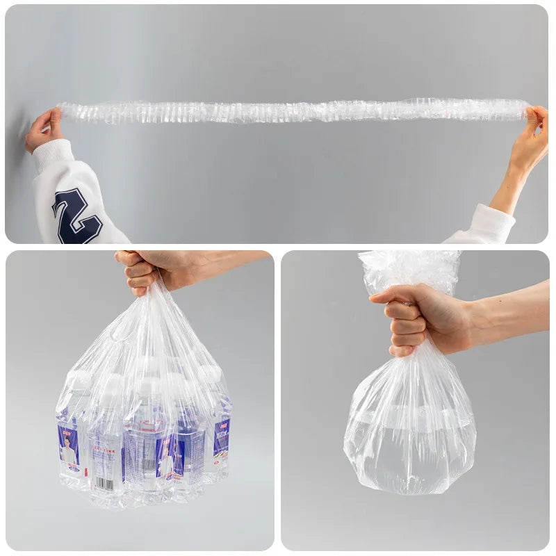 10/20/30/40/50/100 pcs Disposable Plastic Bag Food Cover Wrap Elastic Food Bags Lids For Fruit Bowls Cup Cap Storage Kitchen organizer Fresh Keeping Saver Bag